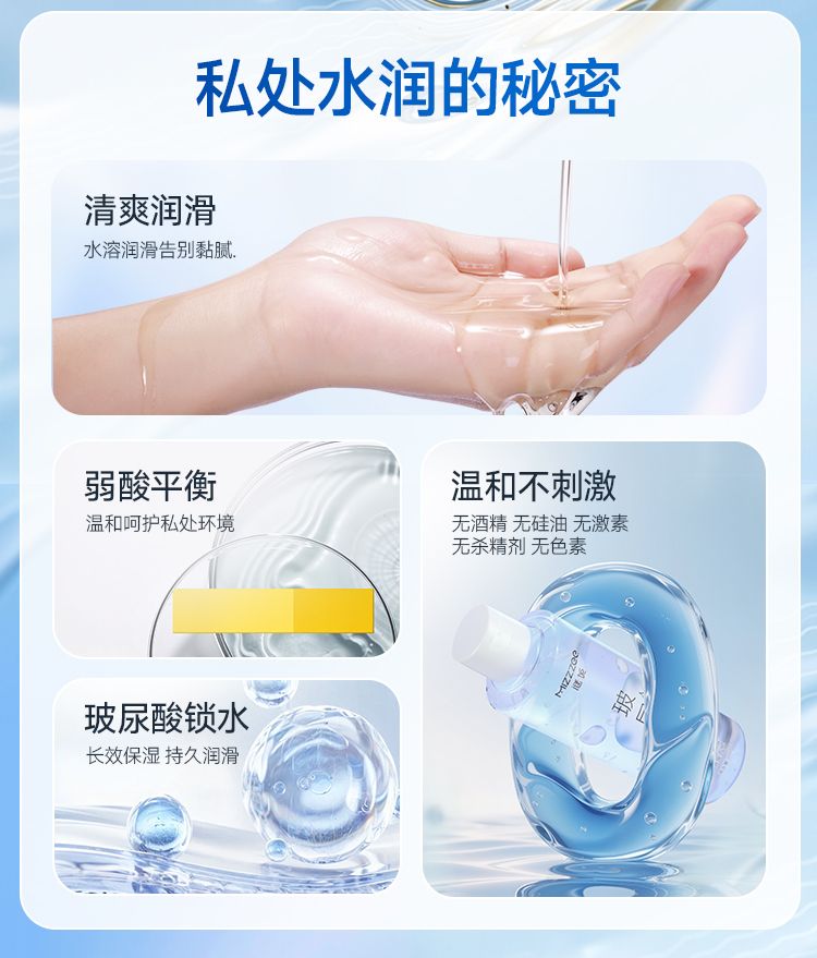 谜姬玻尿酸人体润滑液水溶性易清洗200ml